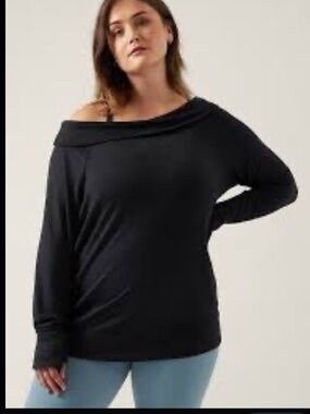 Athleta Studio Barre Off-Shoulder Sweatshirt
